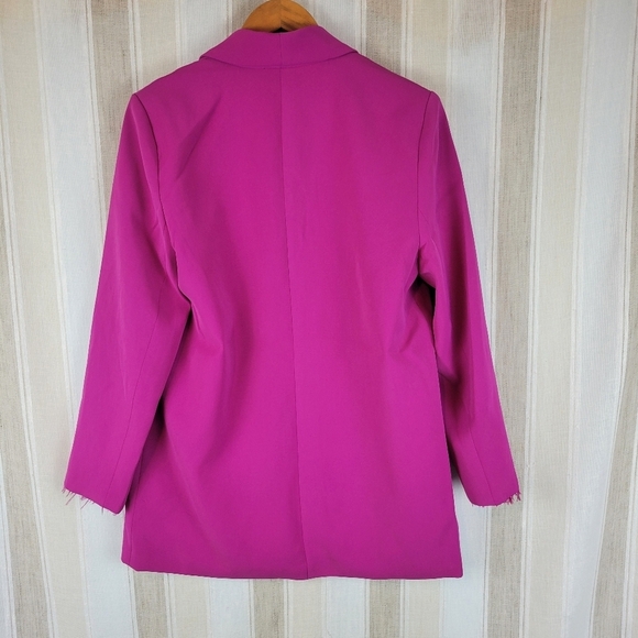 NEW WAYF Single Button Blazer Suit Jacket Pink Purple Size Medium - Picture 10 of 10